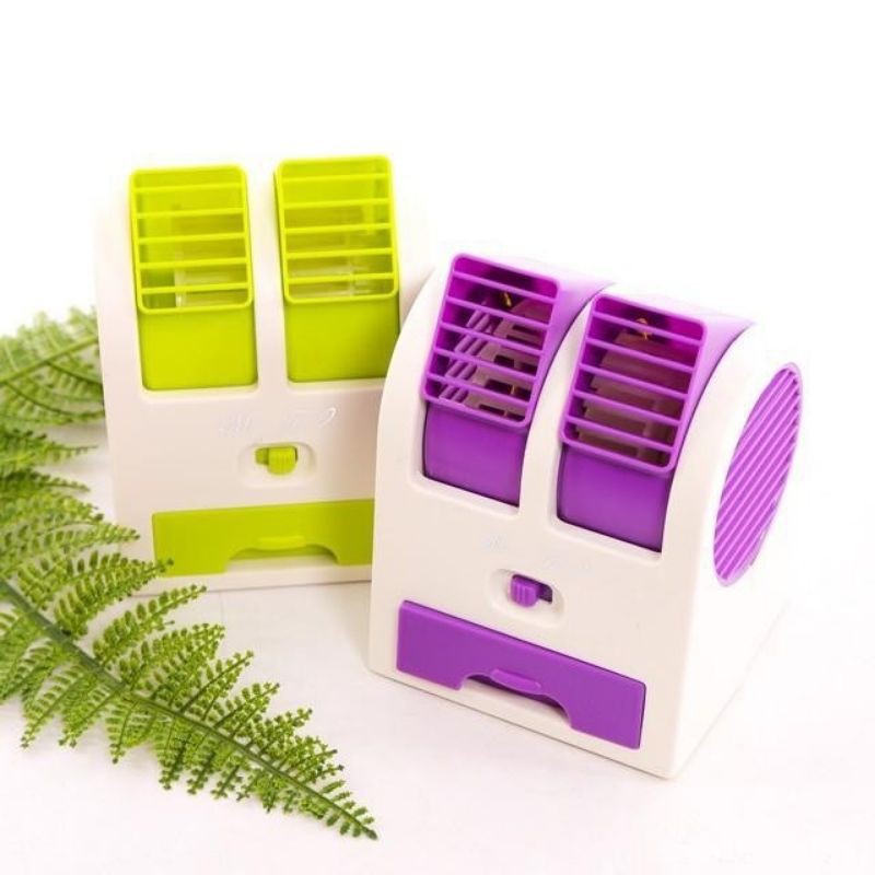 QUẠT ĐIỀU HÒA MINI FAN 2IN1 (DÙNG PIN HOẶC CÁP ĐIỆN USB)