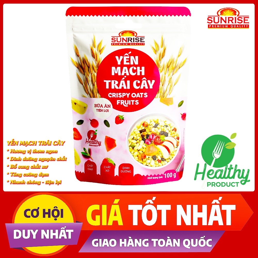 Yến Mạch Trái Cây Nguyên Chất Sấy Giòn Sunrise 100g