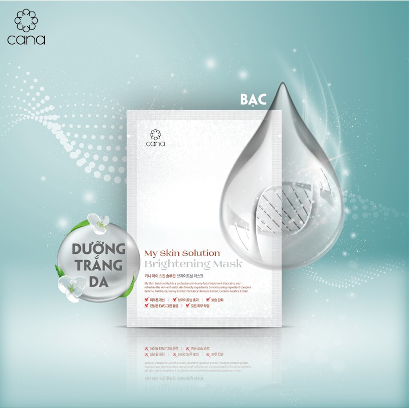 MẶT NẠ DƯỠNG TRẮNG, CẤP ẨM 100% HÀN QUỐC_CANA MY SKIN SOLUTION BRIGHTENING MASK