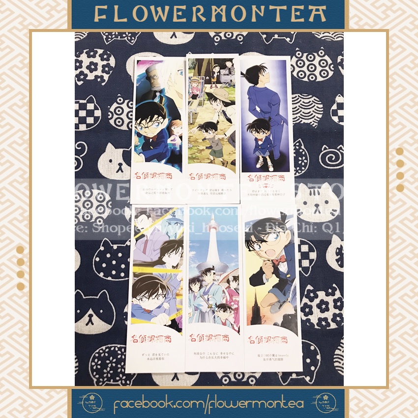 Set 6 Thẻ Đánh Dấu Sách | Bookmark Giấy - Detective Conan | Thám Tử Lừng Danh Conan