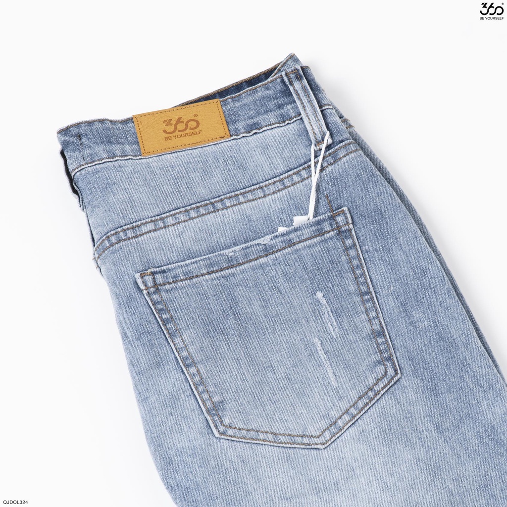 Quần jean nam ông đứng slimfit thương hiệu 360 Boutique màu jeans xanh denim chất liệu bò cao cấp - QJDOL324