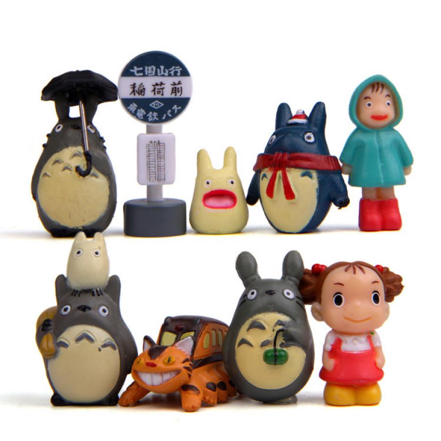 Set 9 Đồ trang trí Nhân Vật Phim Hoạt Hình My Neighbor Totoro Bằng Nhựa