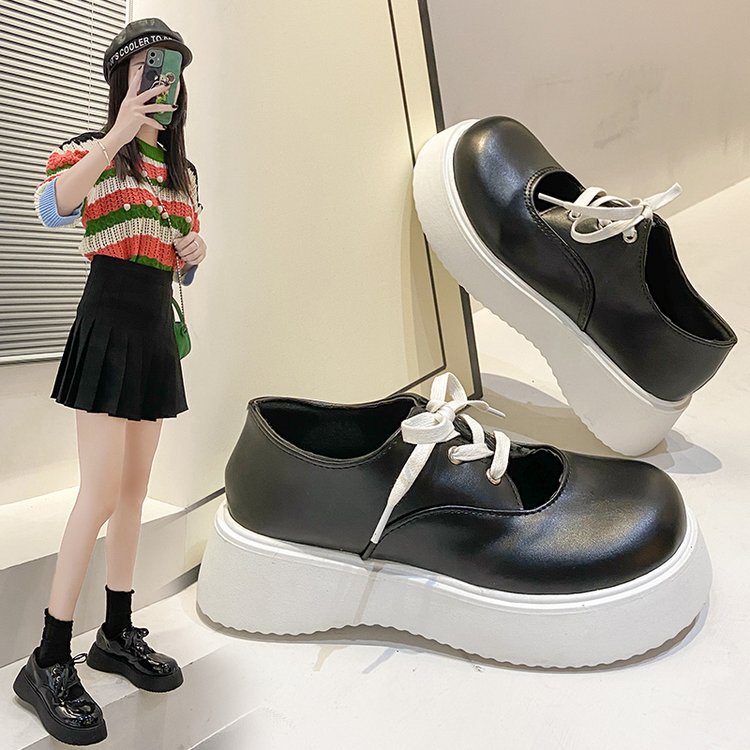 Giày oxford đế thấp mũi tròn cột nơ thời trang cho nữ