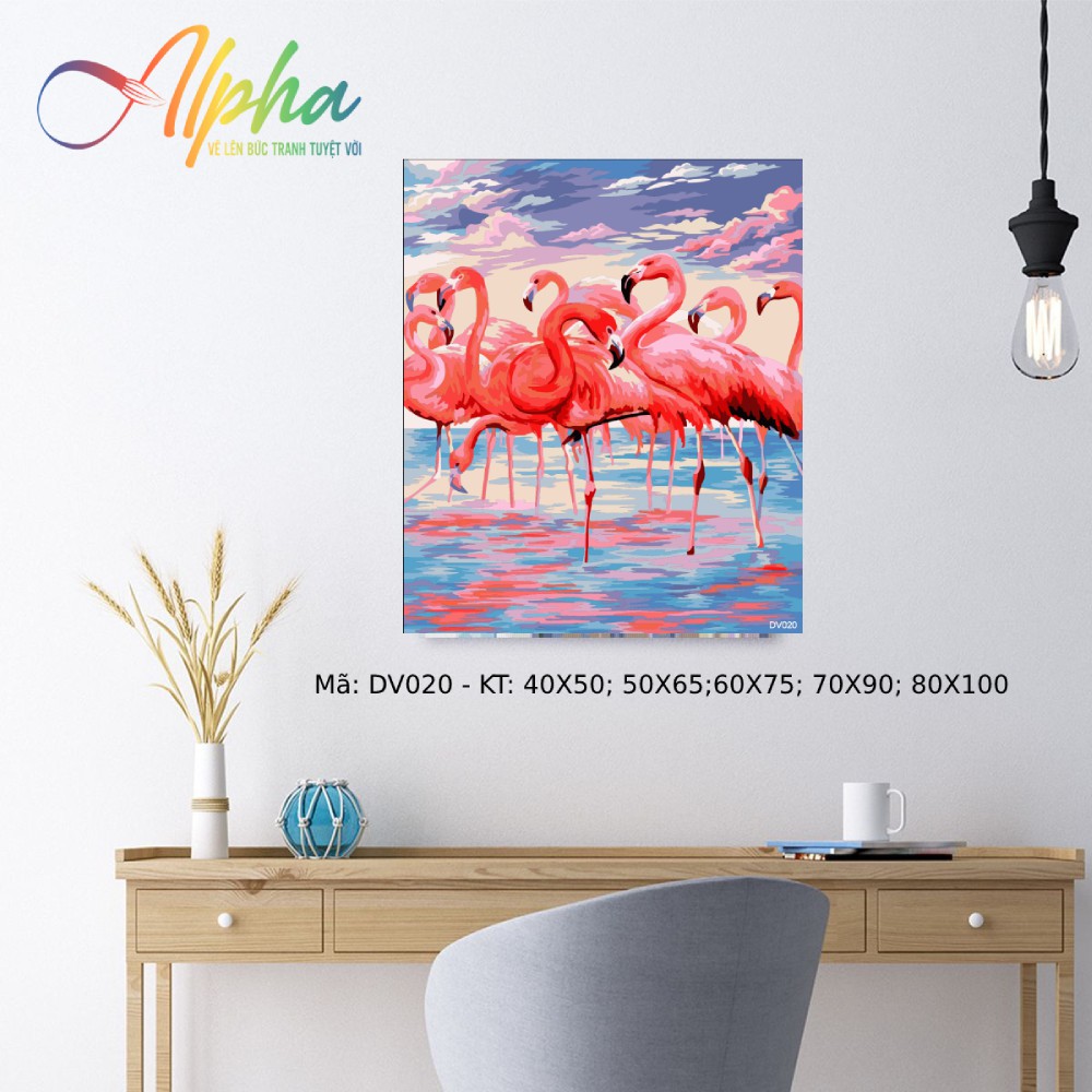 Tranh treo tường tự tô màu số hóa Alpha - Đàn Hạc DV020