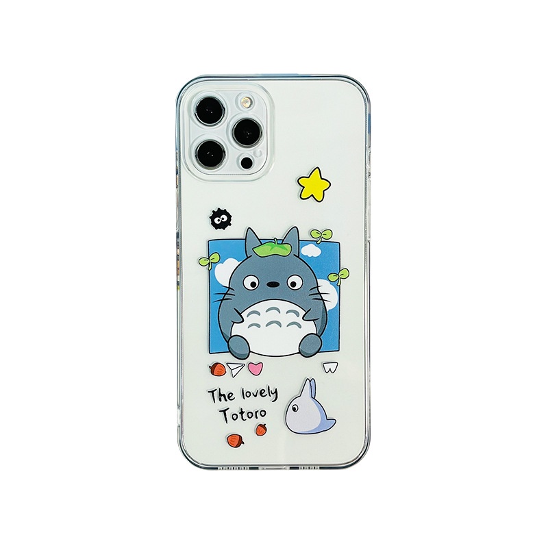 Ốp lưng iphone Totoro silicon dẻo trong suốt iphone 11 7plus 8plus x xsmax 11pro max 12pro 12promax 13promax t120
