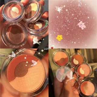 Bảng phấn mắt bánh quy 3 màu tông nhũ và lì trang điểm mắt chống nước lâu trôi