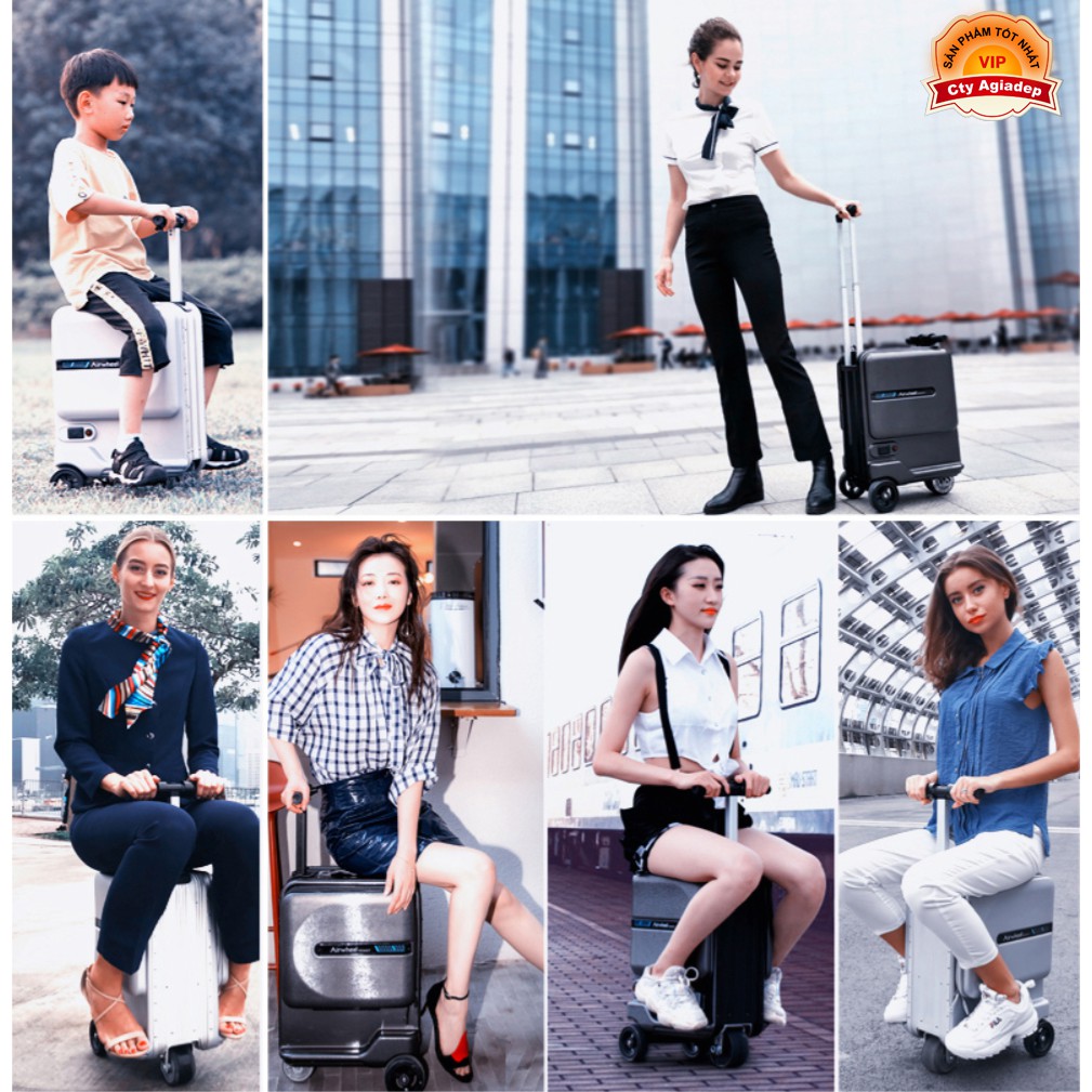 Vali thông minh Airwheel siêu đẹp siêu xịn ngồi lái được - Hàng Nhà giàu của Agiadep