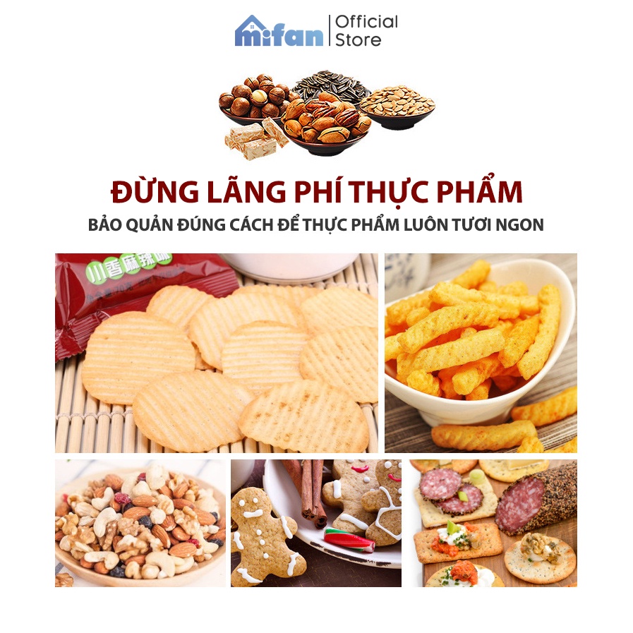Nắp Kẹp Miệng Túi Thực Phẩm Mifan - Chống Ẩm Mốc, Bảo Quản Đồ Ăn, Đường, Sữa, Snack