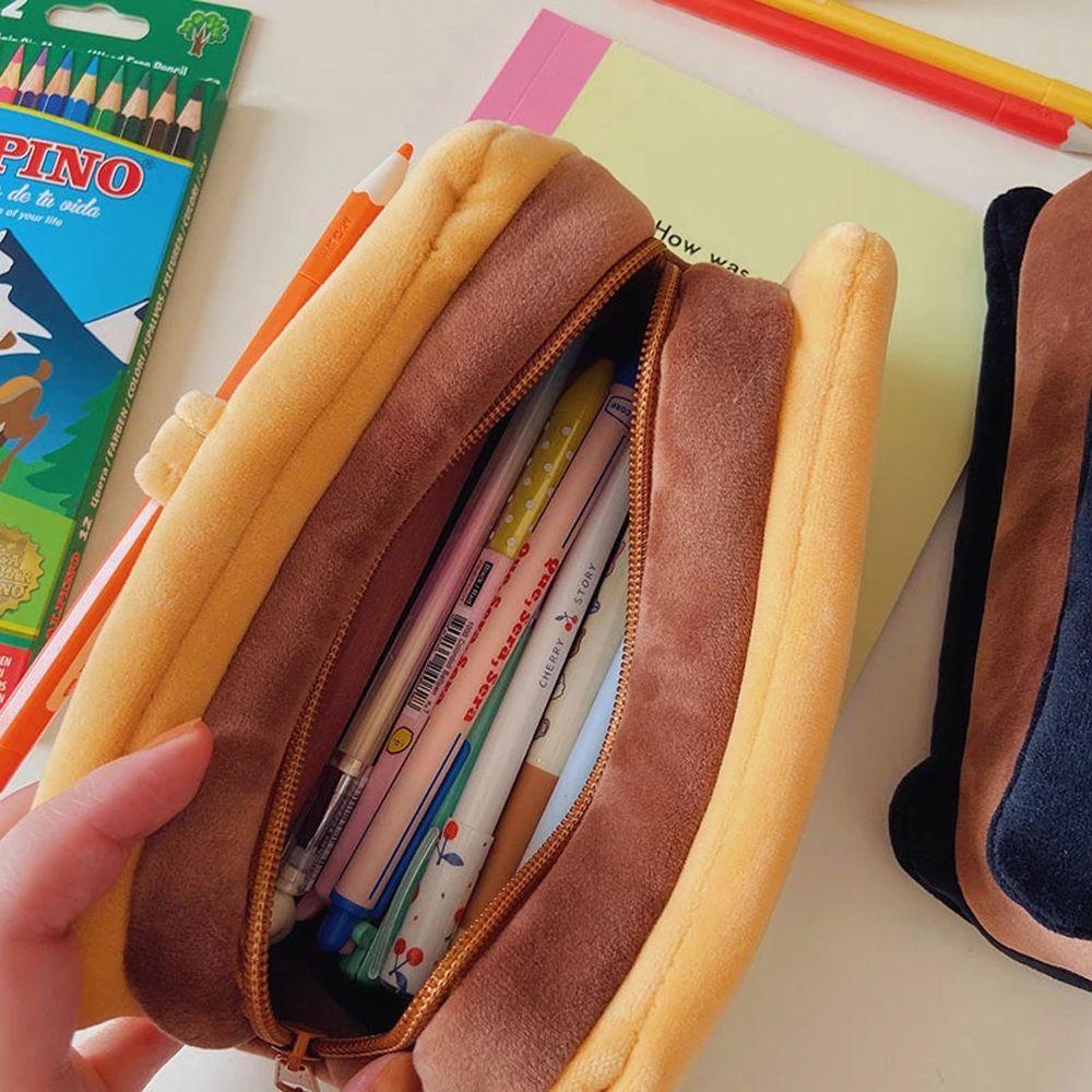 Túi Đựng Bút Hình Bánh Mì Nướng Sức Chứa Lớn Tiện Dụng Ốp
