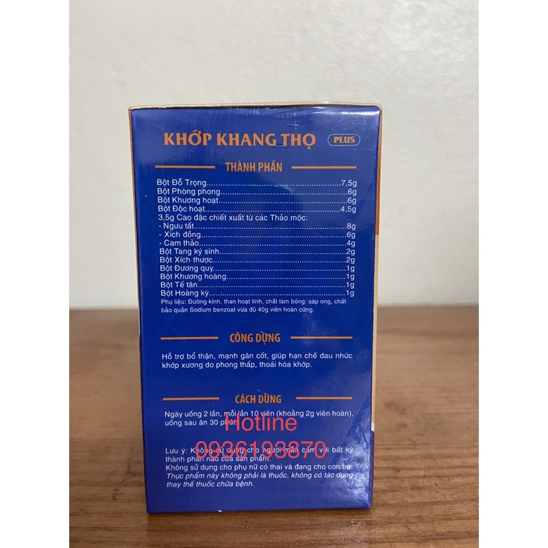 KHỚP KHANG THỌ PLUS 👍 [CHÍNH HÃNG] ❤️ KHANG THỌ PLUS HỖ TRỢ XƯƠNG KHỚP