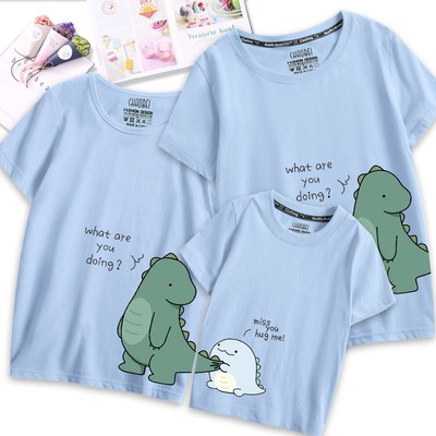 Áo thun gia đinh-áo cặp đôi-chất cotton đẹp mẫu khung long HOT