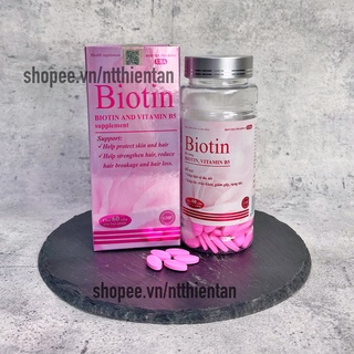 BIOTIN, vitamin B5 giúp tóc móng chắc khoẻ, giảm gãy rụng-chai 60 viên