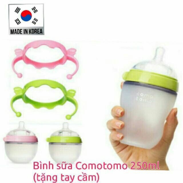 Sale 50 % BÌNH SỮA COMOTOMO 150ML/250ML ( HÀNG CHÍNH HÃNG, TẶNG TAY CẦM)