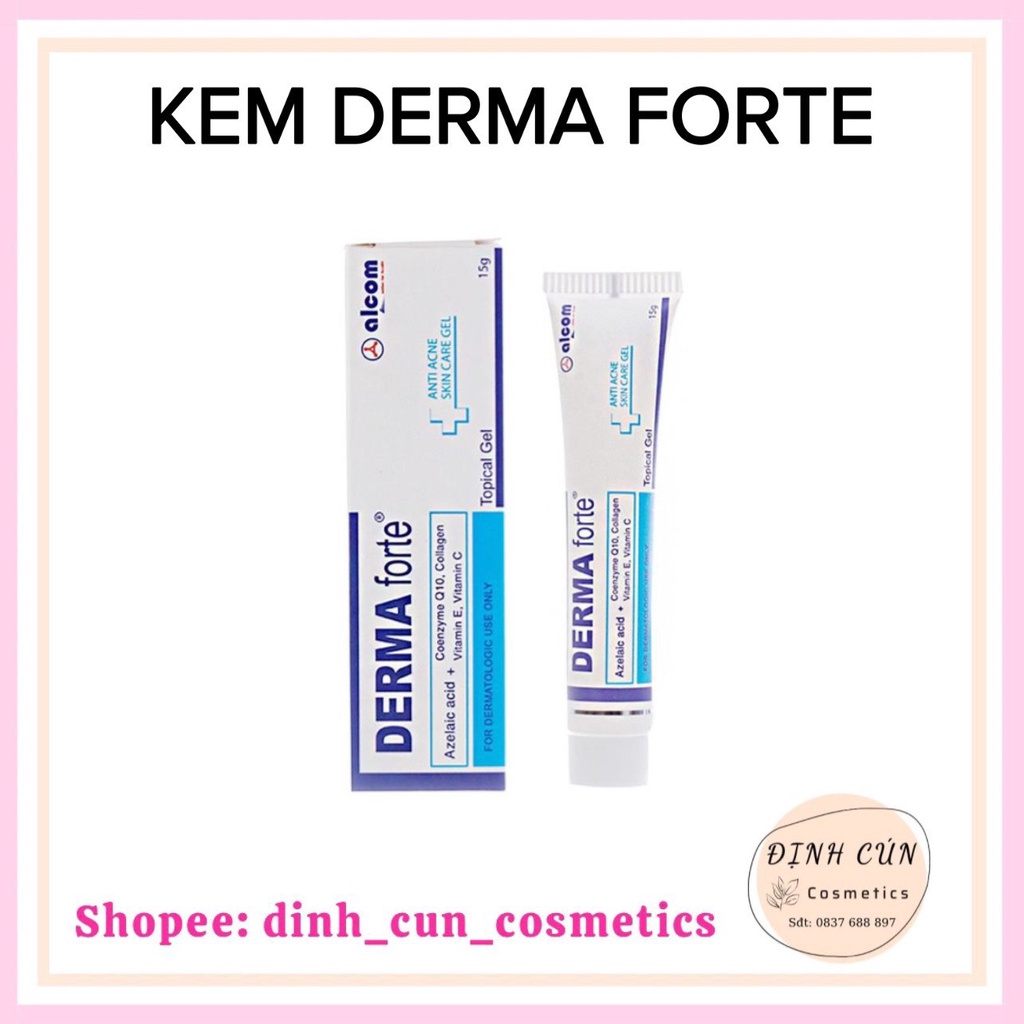 Derma Forte Gel 15g - Giảm Mụn Trứng Cá, Ngừa Thâm, Mờ Sẹo, Dưỡng Da