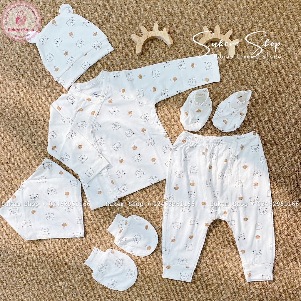 Set Bộ Rời Sơ Sinh Moon Petit Siêu Mềm, Thoáng Cho Bé Sơ Sinh 0-3m