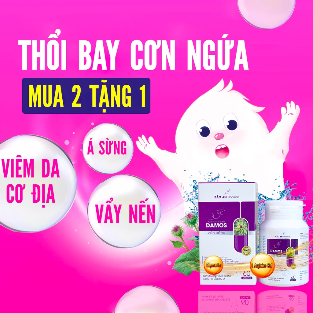 Viêm Da Damos hỗ trợ giải độc gan, cải thiện viêm da cơ địa, viêm da tiết bã