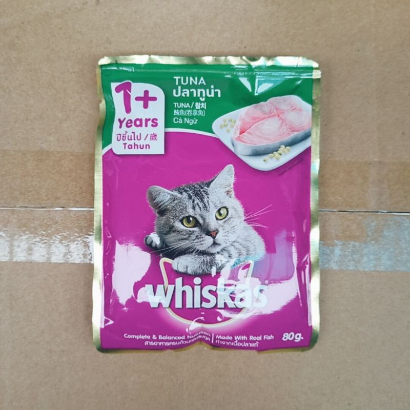 [Mã PET50K giảm Giảm 10% - Tối đa 50K đơn từ 250K] Pate Mèo con, mèo lớn Whiskas 80g thức ăn dinh dưỡng cho mèo