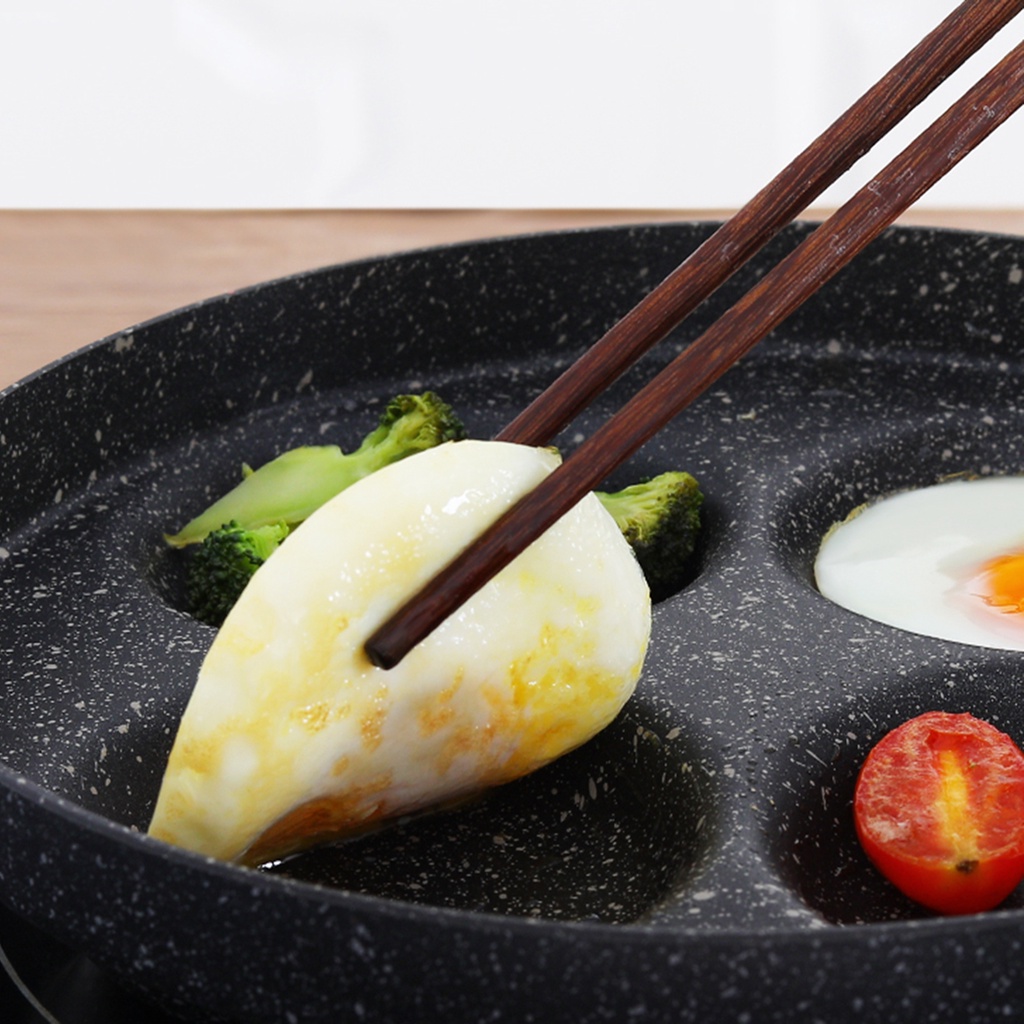 Chảo đá chống dính 4 ngăn cao cấp - chảo chiên trứng ốp la đường kính 24cm