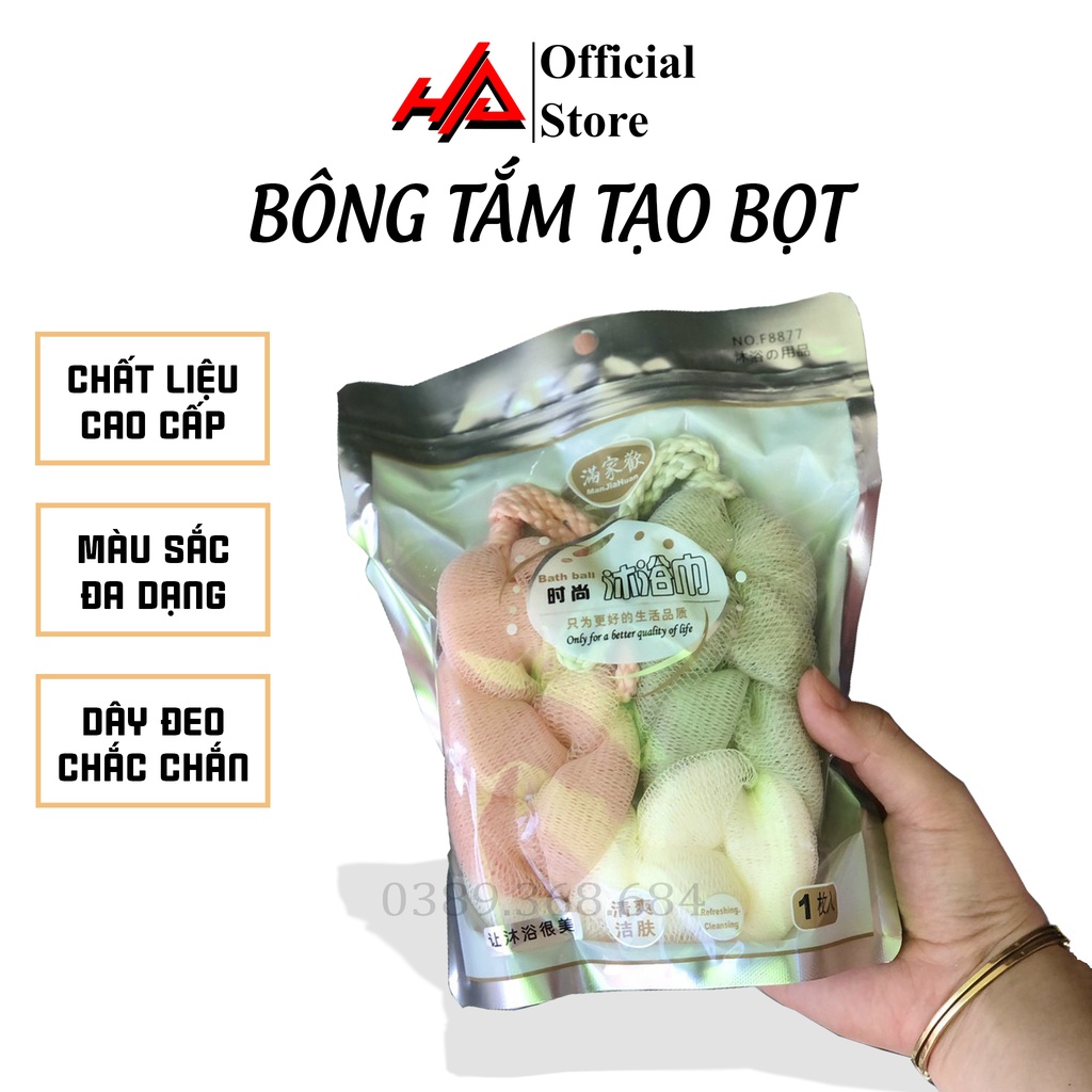 Bông tắm tạo bọt cao cấp lưới mềm mịn - HAHA Store