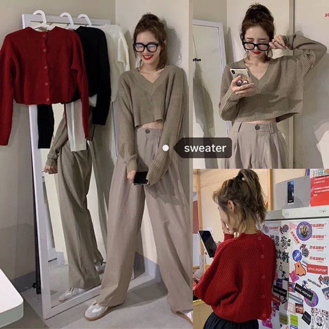 SẴN/ ORDER Áo len Croptop ulzzang - nhiều mẫu