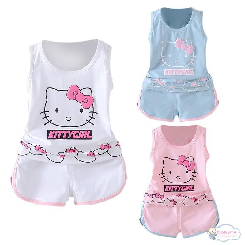 Set áo + quần Hello Kitty theo bộ cho bé gái 3-4 tuổi