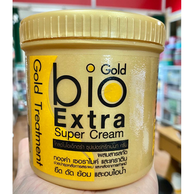 Kem ủ tóc phục hồi tóc hư tổn Gold Bio Extra Super Cream 390g cho tóc siêu mềm mượt