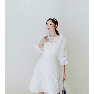 Đầm Trắng Tay Dài, Đầm Xòe Đi Tiệc, Đầm Nữ Dạo Phố