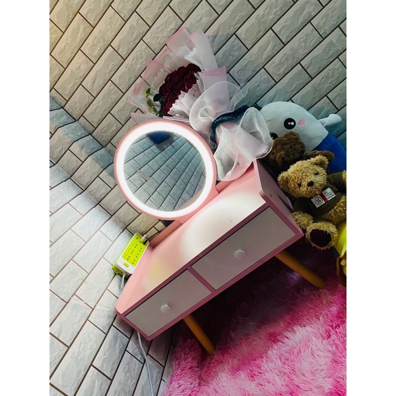Bàn trang điểm phong cách hiện đại bàn phấn mini ngồi bệt có đèn LED | BigBuy360 - bigbuy360.vn