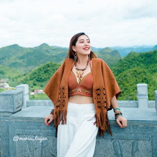 (CÓ SẴN) Áo khoác da lộn Boho