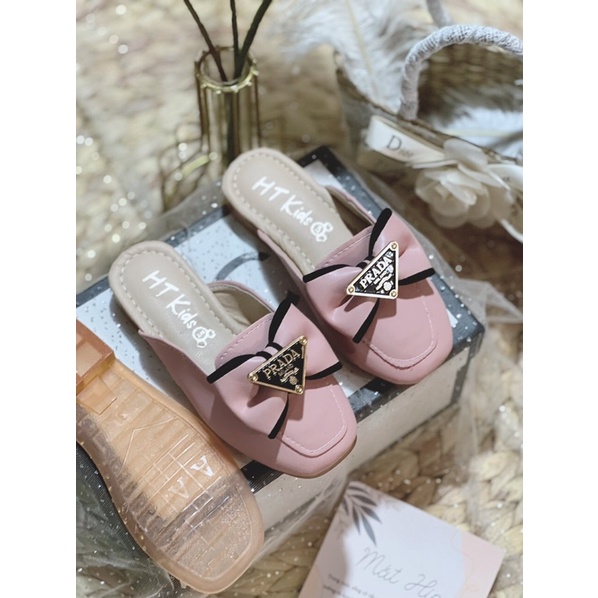 Dép sục sang chảnh da PU đế chắc chắn cho bé gái 2-10 tuổi