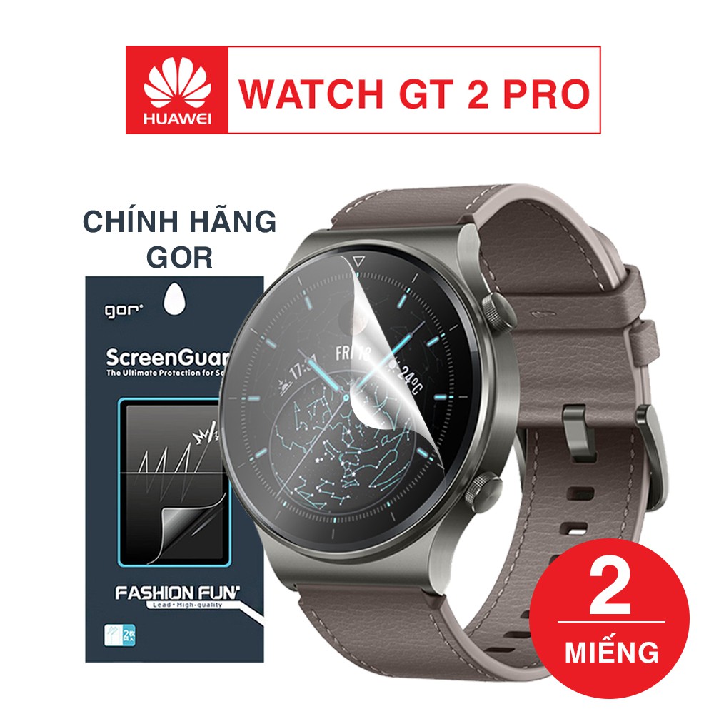 Dán màn hình Huawei GT 2 Pro chính hãng Gor bộ 3 miếng chống trầy xước đồng hồ - Dán dẻo Huawei Watch GT 2 Pro