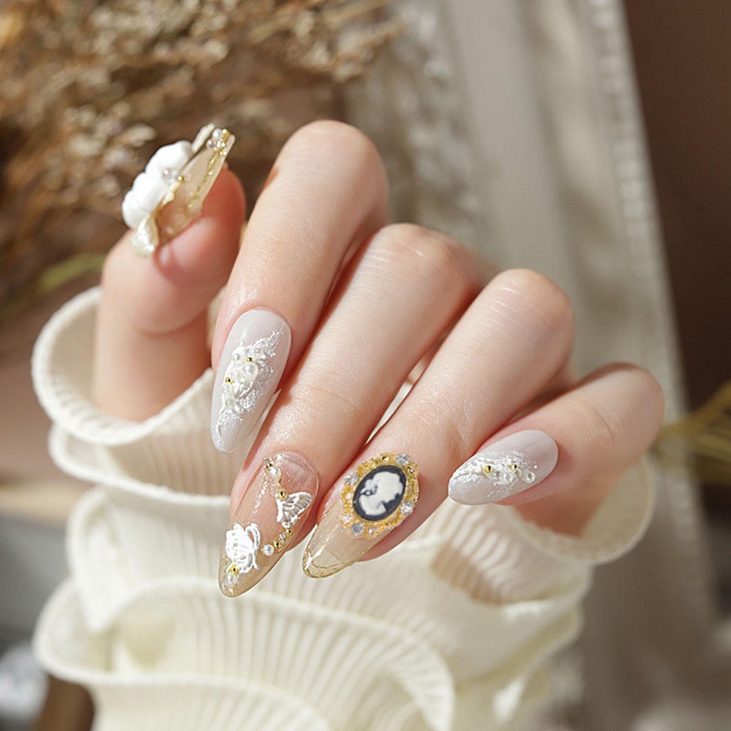 Phụ Kiện Đầu Cô Gái Trang Trí Móng Tay Sang Trọng DIY