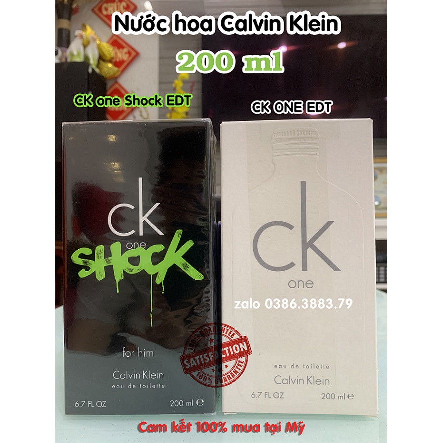 Nước hoa CK ONE - CK One SHOCK 200ml EDT, Unisex (nam & nữ), người nhà US gửi về 100% Auth.