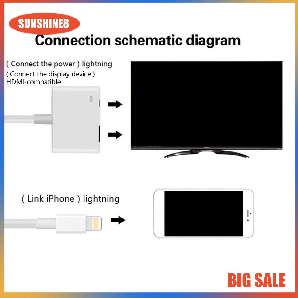 【SUN】Converter To HDMI-compatible Adapter For IPad To HDMI-compatible Phone