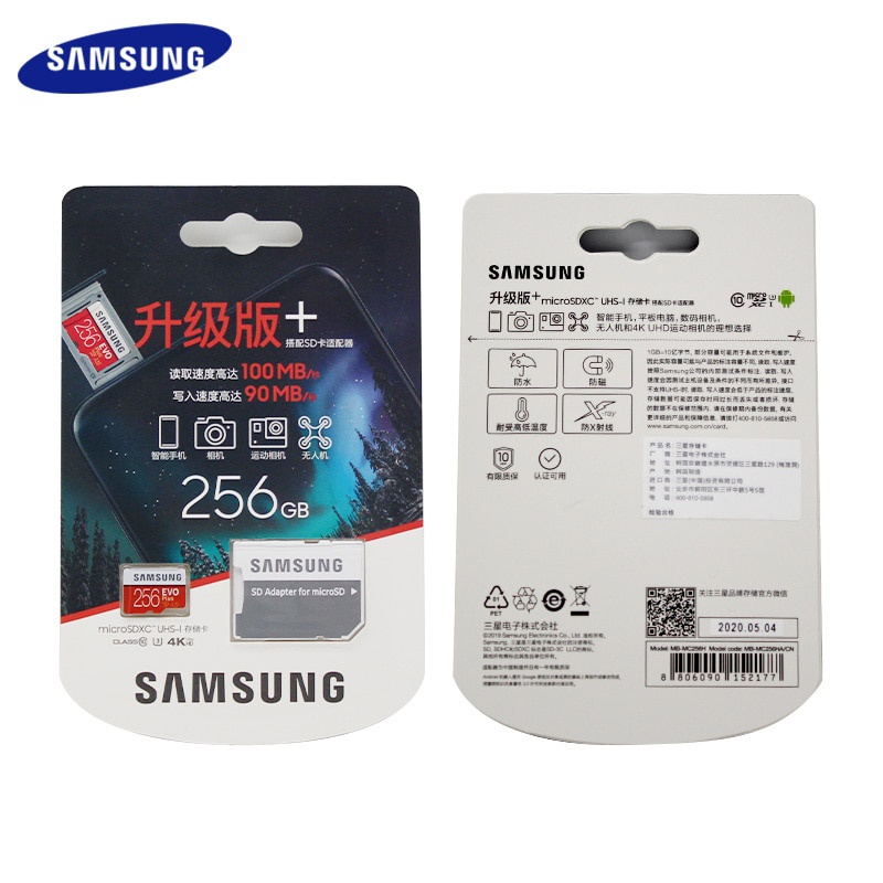 SAMSUNG Thẻ Nhớ micro sd 256g 128gb 64gb 512gb tf class10 Và Quà Tặng