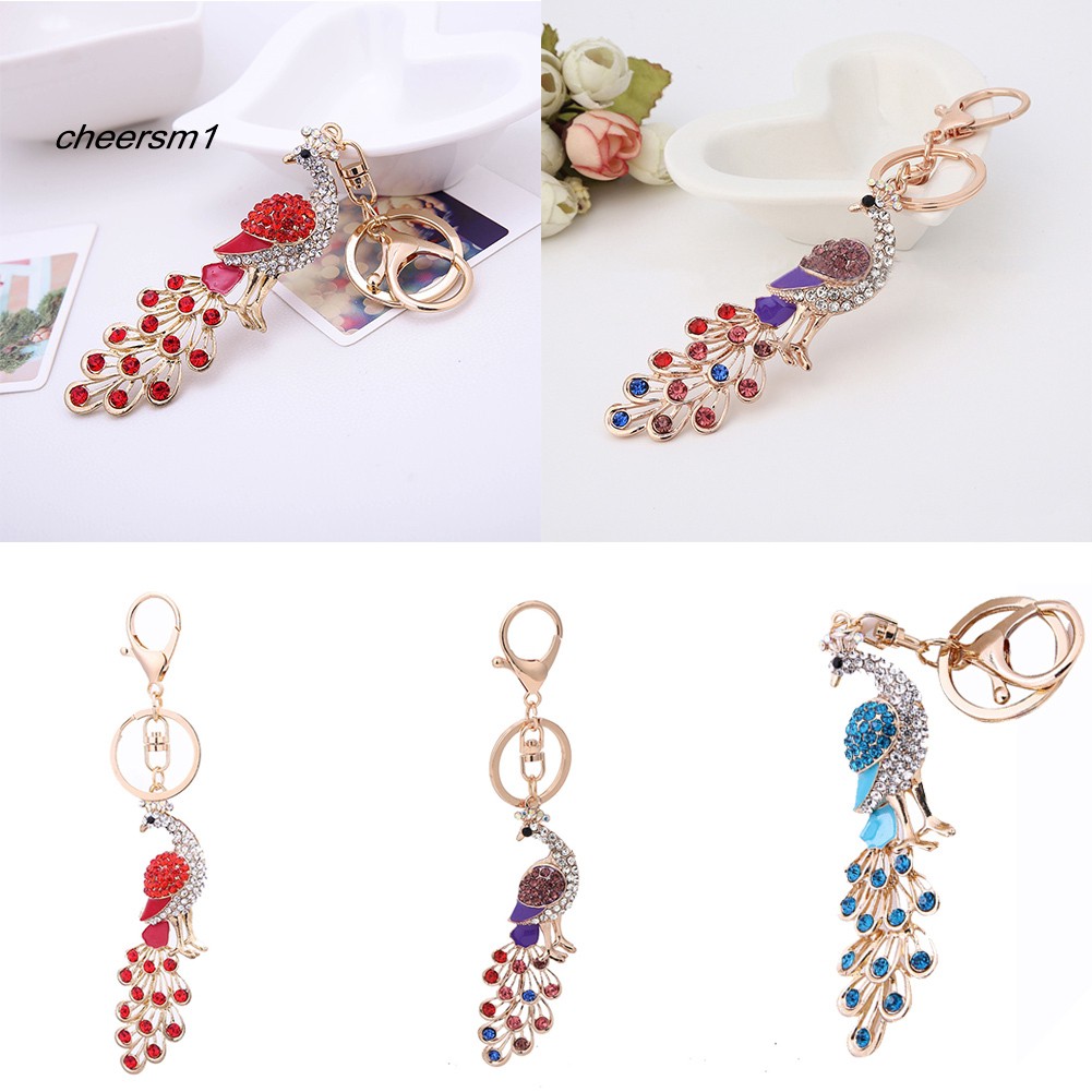 Sườn Xám Cách Tân Thời Trang♥Móc Khóa Con Công Đính Đá Thời Trang Phong Cách