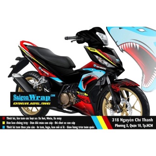 Tem chế Winner 150 Cá Mập Đỏ-Xanh-Trắng [170826]