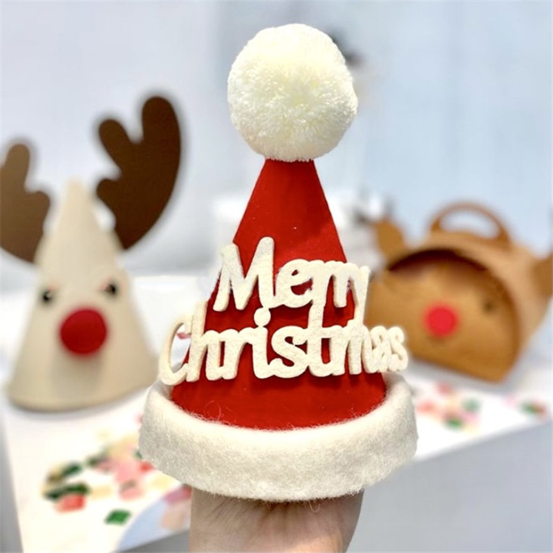 Mũ ông già noel/tuần lộc bằng vải không dệt dùng làm đạo cụ chụp ảnh
