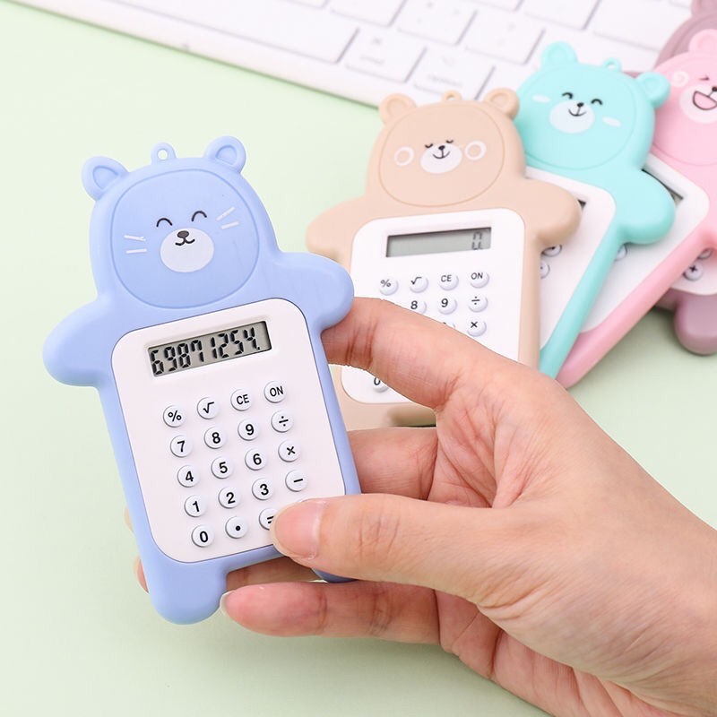 Máy Tính Mini 8 Chữ Số Hình Gấu Hoạt Hình Dễ Thương
