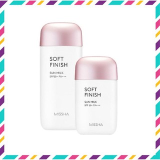 [ Chính Hãng ] Kem Chống Nắng Missha Soft Finish Sun Milk SPF50+/PA++++ Hàn Quốc, Tuýp Nắp Hồng 70ml, Giúp Bảo Vệ Da