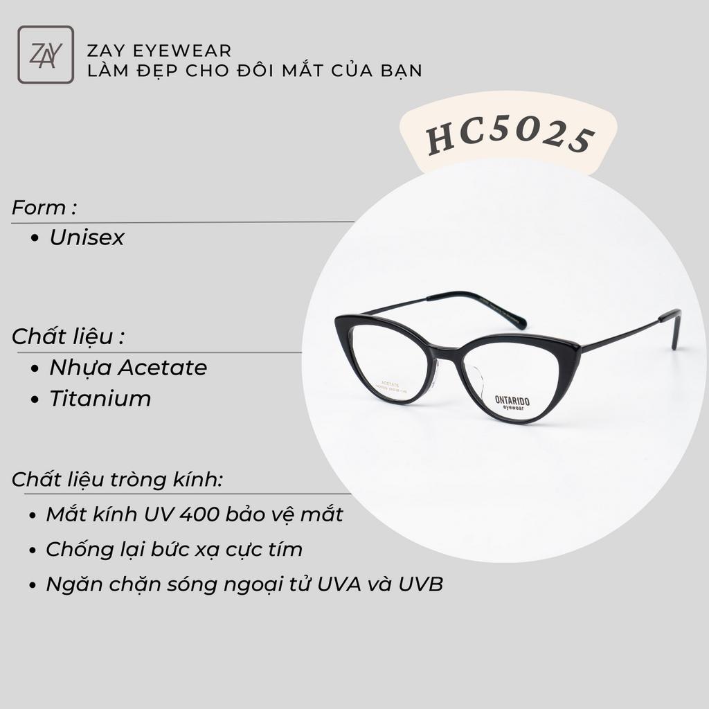 Gọng kính ONTARIDO cận loạn mắt mèo nam nữ phong cách thời trang hàng cao cấp HC5025 full box