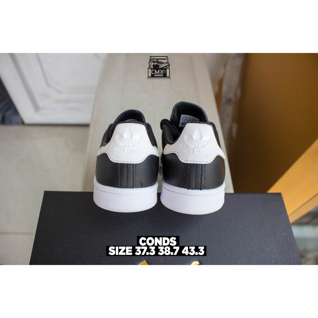 😘 [ HÀNG CHÍNH HÃNG ] Giày Adidas Stan Smith Core Black Tag Kim Loại - Size 37.3 38.7 43.3 - REAL AUTHETIC 100%