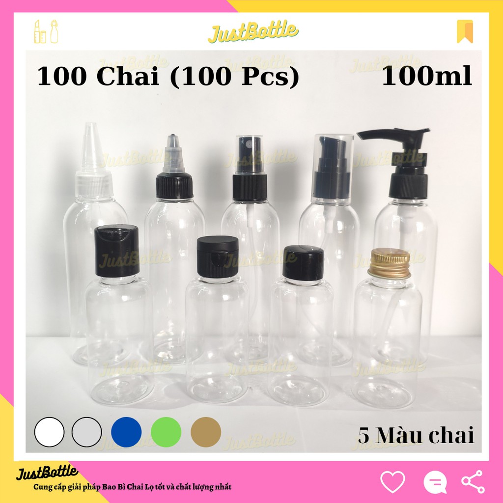 100 LỌ CHIẾT MỸ PHẨM có vòi 100ML giá rẻ VỎ CHAI NHỰA PET chiết mĩ phẩm nhiều màu giá sỉ  BÌNH NHỰA NHỎ du lịch mini