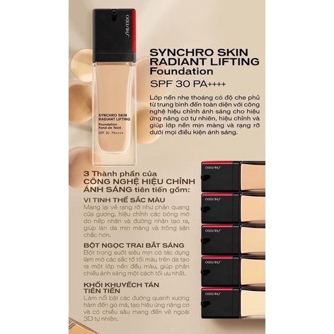 KEM NỀN SHISEIDO SYNCHRO SKIN SELF-REFRESHING FOUNDATION 30ML