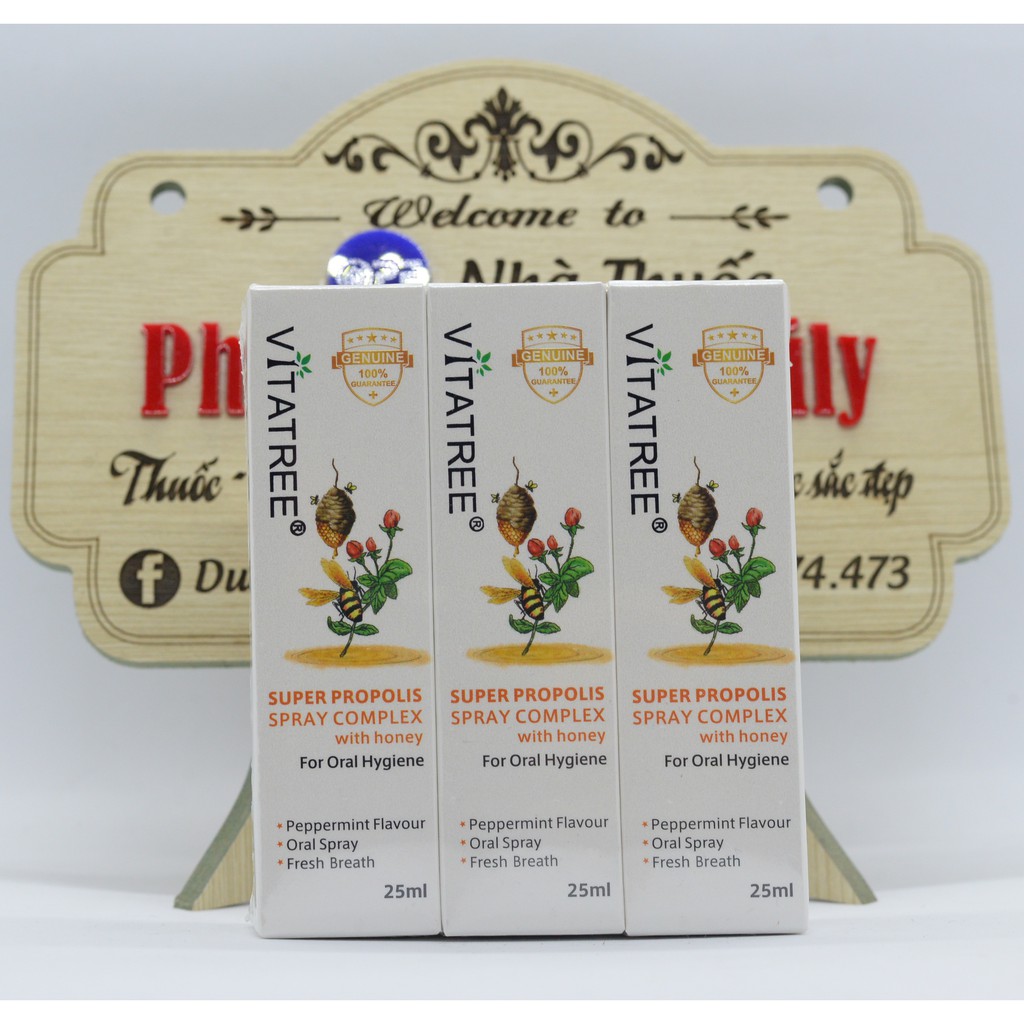 Chai Xịt Keo Ong Vitatree [ÚC] - Giảm Đau Họng - 25ml