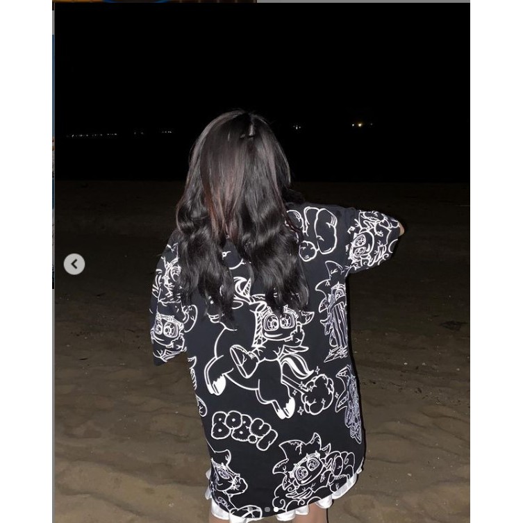 Áo thun Bobui Bebibo in tràn trắng đen chuẩn REAL full tag túi