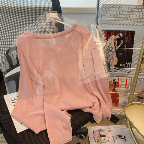 Áo Khoác Cardigan Dệt Kim Chống Nắng Thời Trang Hè Cho Nữ Sự Bảo Vệ