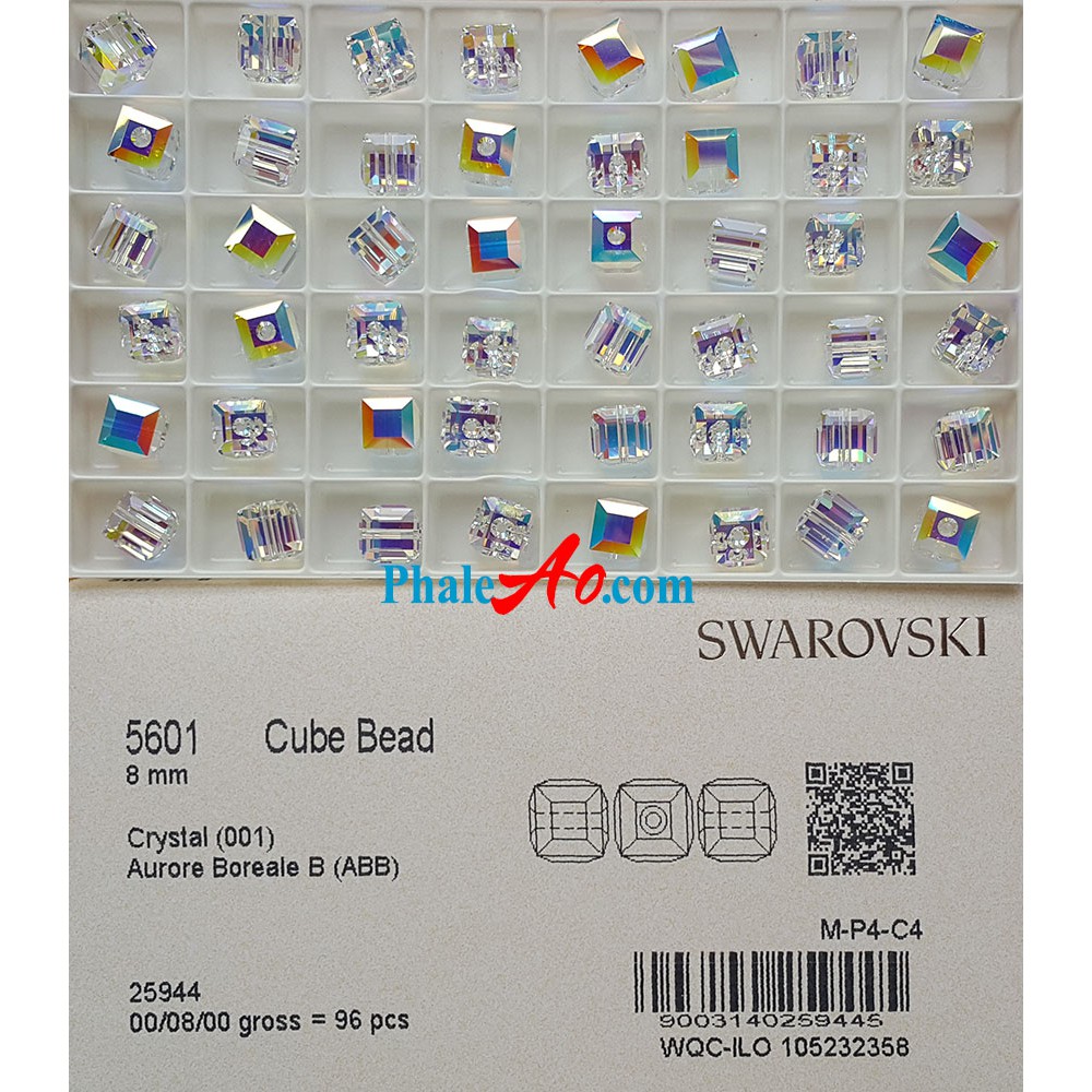 10v Pha lê Áo Swarovski hạt nón 3,4,5,6mm 001AB 5328 lấp lánh sắc cầu vồng - PhaleAo