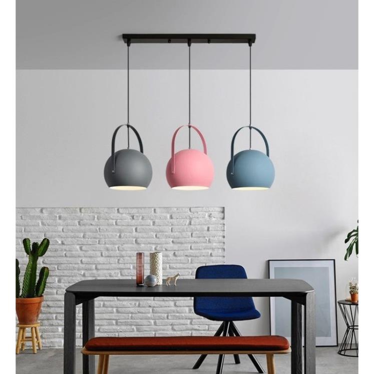 Bộ 3 đèn thả trần chao bát kèm bóng Led búp, Đèn trang trí phòng khách, nhà hàng 3DT2B