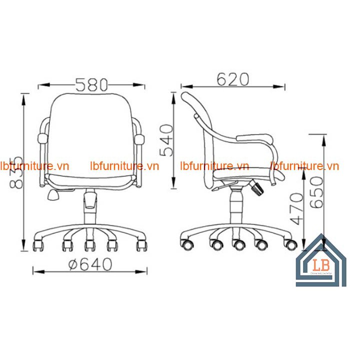 Ghế xoay cao cấp nhập khẩu LB1198